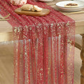 Artoid Mode Red Gold Gauze Table Runner 59x120 Inch 10FT, Glitter Metallic Foil by ArtoidMode