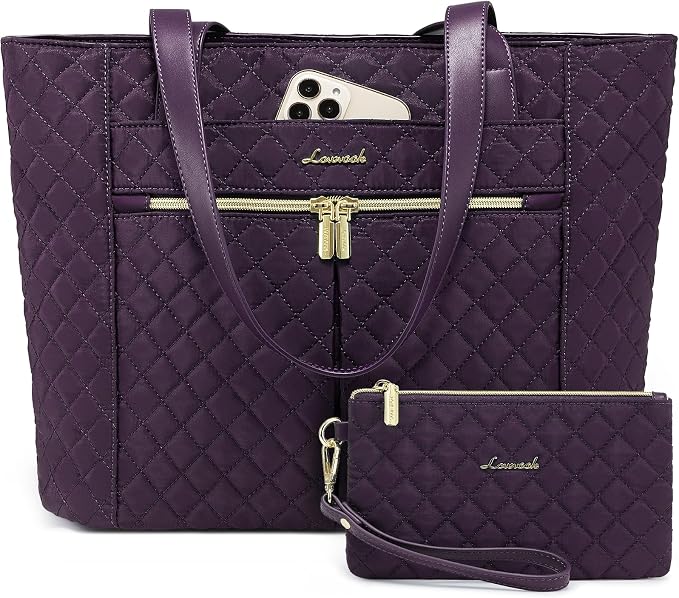 LOVEVOOK Laptop Bag for Women 17 inch, Diamond Quilted Work Tote Bags Womens by LOVEVOOK