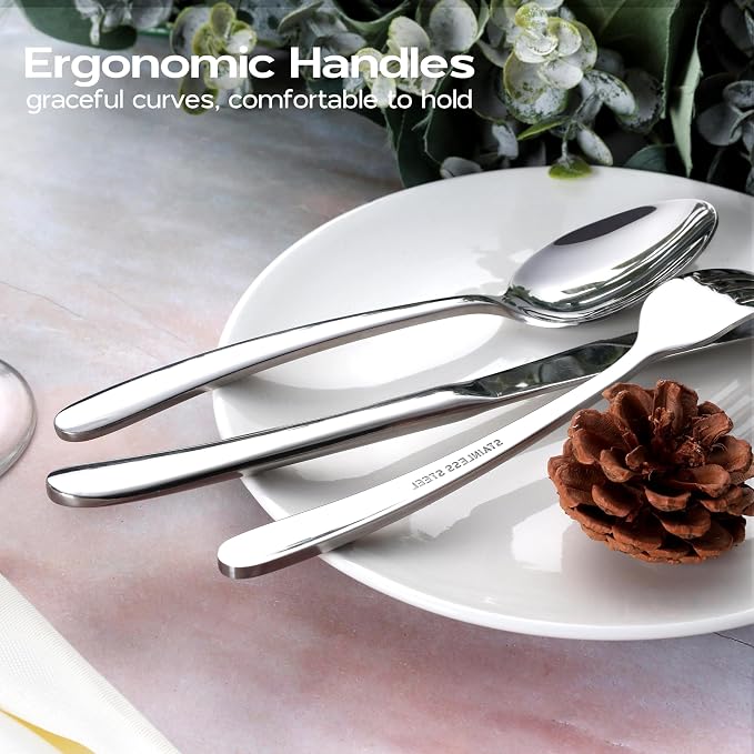 Onader 40 Piece Heavy Duty Silverware, Flatware Set - Image 4