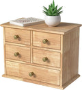 Oak Desk Organizer with Drawers, Durable Wooden Desktop Storage Box | 5 Drawer by JNFUZ