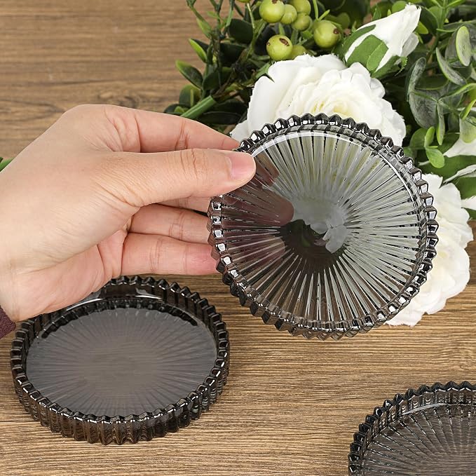 JUXYES Set of 5 Heat-Resistant Clear Glass Coaster - Image 3