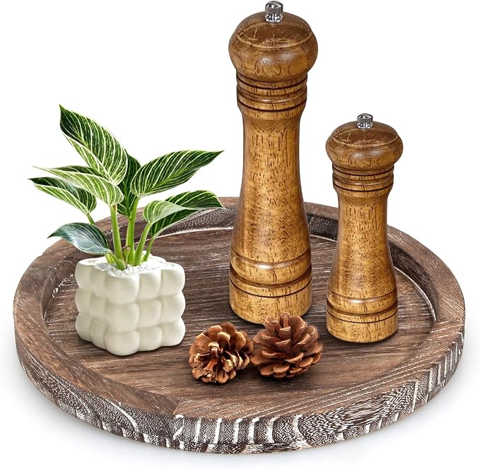 Round Decorative Wooden Serving Trays by Ayiaren