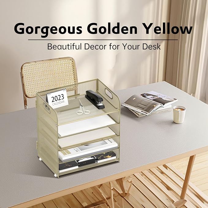 5 Trays Paper Organizer Letter Tray - Image 2