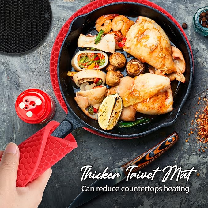 4 Pack Silicone Trivet for Hot Dishes | Heat Resistant Silicone Pot Holders for - Image 5