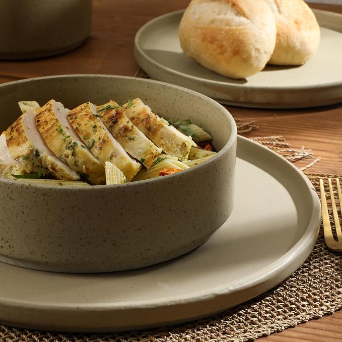 Gibson Elite Tatum Premium Porcelain Matte Reactive Glaze 16-Piece Plates and - Image 2