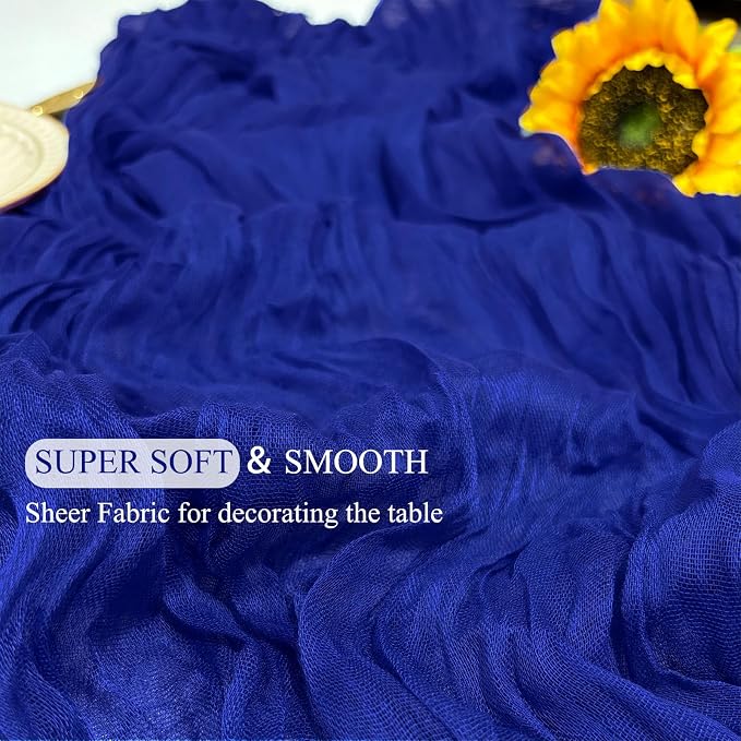 12Pack Royal Blue Cheesecloth Table Runner 20 x 120 inch Gauze Table Runner | - Image 4