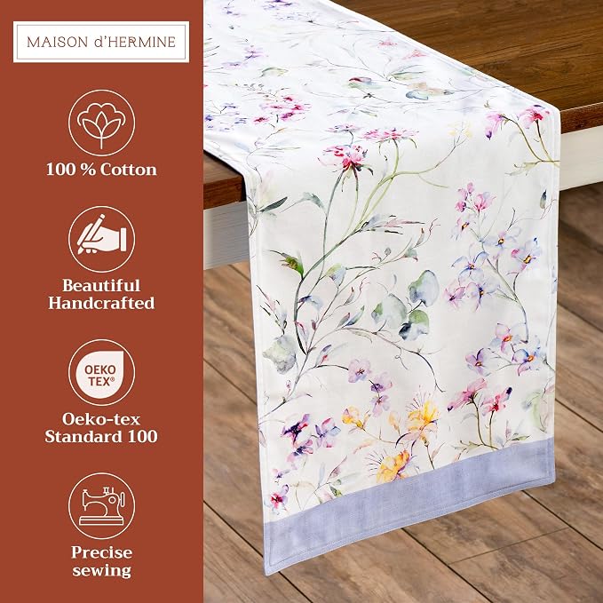 Maison d' Hermine Table Runner 100% Cotton 14.50" x 72" | Table Runners 72 - Image 2