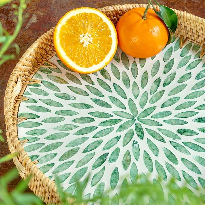 JUNGLE CULTURE Round Rattan Tray - Image 4