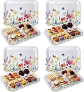 Vesici 4 Pack Wildflower Melamine Serving Trays, 13 x 10 in Rectangular by Vesici