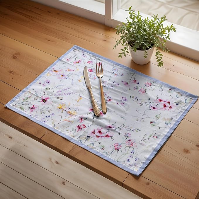 Maison d' Hermine Placemats Set of 4 Reusable 100% Cotton | Cloth Place Mats - Image 5