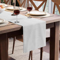 Encasa XO Table Runner, Woven Cotton Dining Runner 13"x72" | Ticking Black by EncasaXO