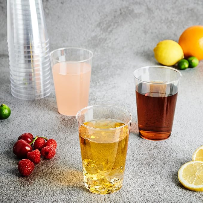 FOCUSLINE 200 Pack 12 oz Clear Plastic Cups, Disposable Cups Reusable Plastic - Image 3