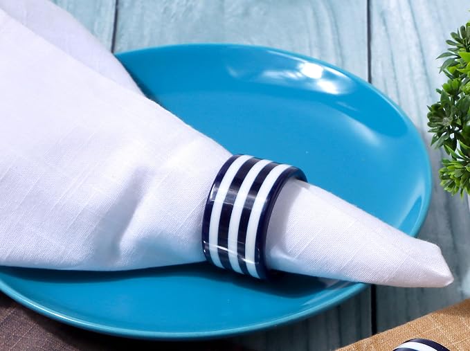 Navy Blue Epoxy Resin Napkin Rings Set of 12 | Premium epoxy resin, holiday - Image 7