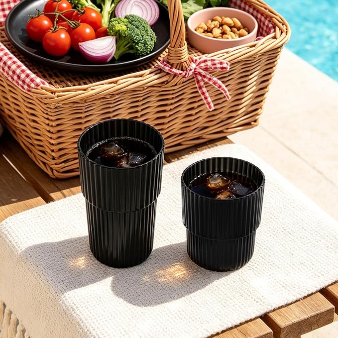 24 Pack Plastic Wine Glasses, 16 Oz Highball Glasses & 12 Oz Cocktail Glasses - Image 3