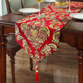 Christmas Red Chenille Table Runner by HeMiaor