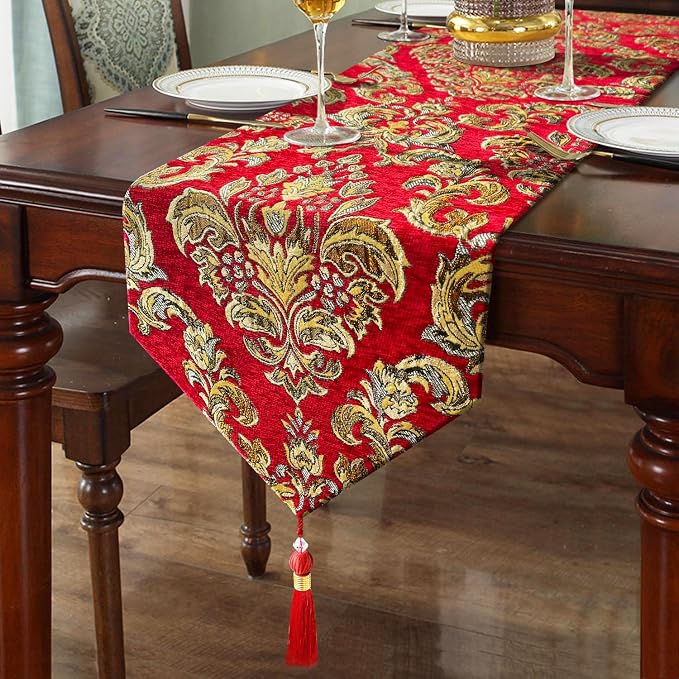 Elegant Table Runners 72 inches Long Chenille by HeMiaor
