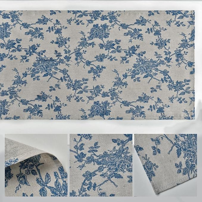 Artoid Mode Dark Grey 13x120 Inch Chinoiserie Table Runner | Monochrome sketch - Image 5