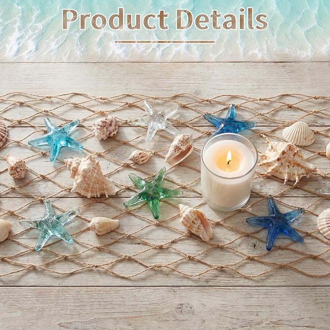 SATINIOR 3 Pcs 12 x 72'' Fishing Net Table Runner Party Decoration, Linen | - Image 4