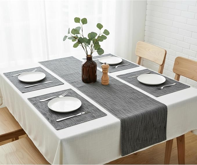 Cotton Table Runner 72 inches Long Decorative Stitched Edge Kitchen Table - Image 8