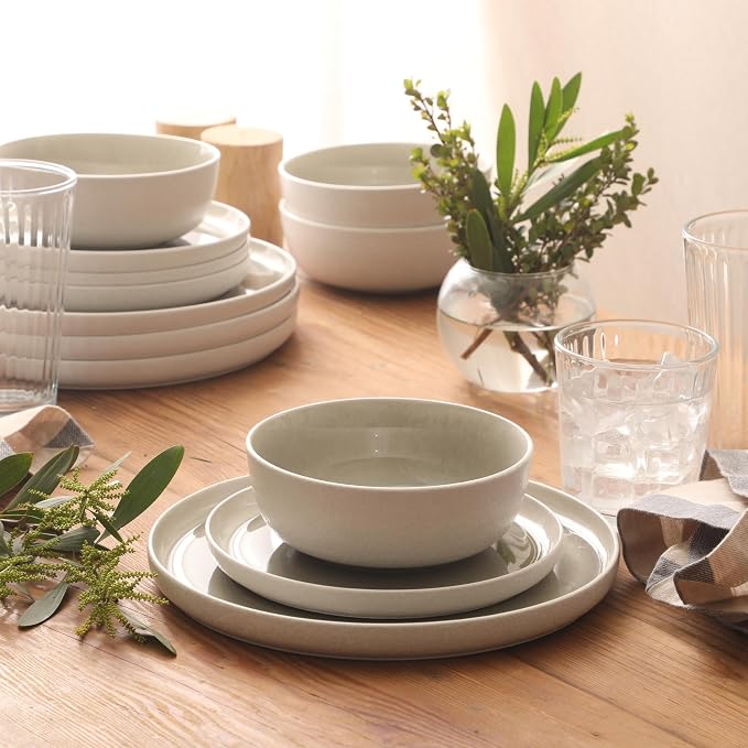 Gibson Elite Tahoe Sunset 12-Piece Reactive Stoneware Dinnerware Set – Matte - Image 4