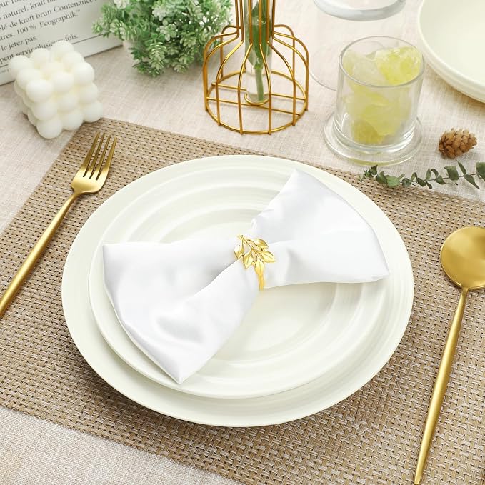 Napkin Rings Set of 12, Shiny Gold Napkin Rings, Easy Care, Solid Zinc Alloy - Image 7