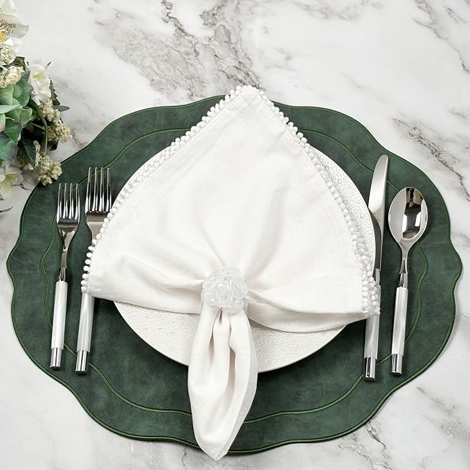 Beaded Pebble Stone Napkin Rings – Handcrafted Acrylic Holders - Image 5
