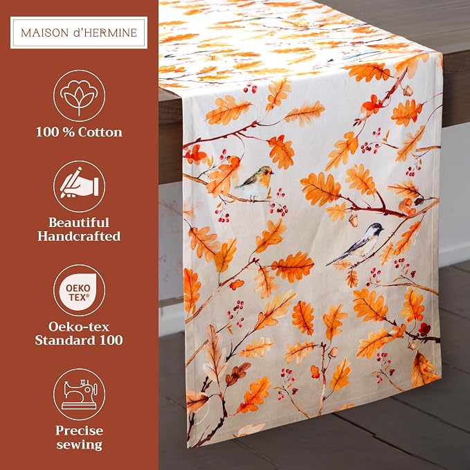Maison d' Hermine Table Runner 100% Cotton 14.50" x 108" | Table Runners 108 - Image 2