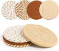 Coasters Set of 4 for Drinks, Cotton Woven 4 Colors Absorbent Boho Coasters for by krastmon