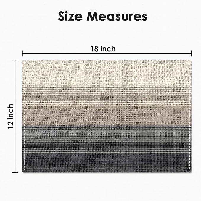 Emvency Farmhouse Placemats Set of 4, 12x18 Inch, Geometric Modern | Striped - Image 3