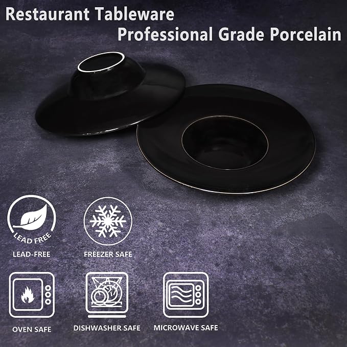 Ceramics Rimmed Soup Bowls 5.1 oz, Pasta plates - Image 3