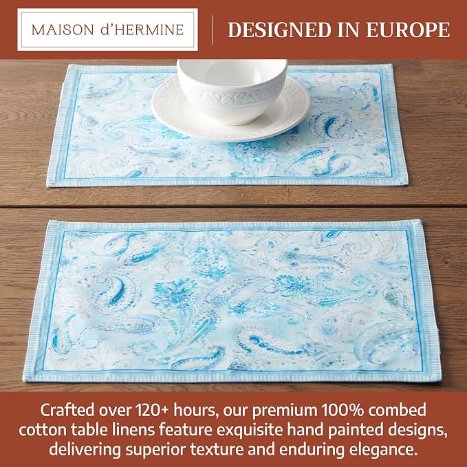 Maison d' Hermine Placemats Set of 4 Reusable 100% Combed Cotton | Cloth Place - Image 3
