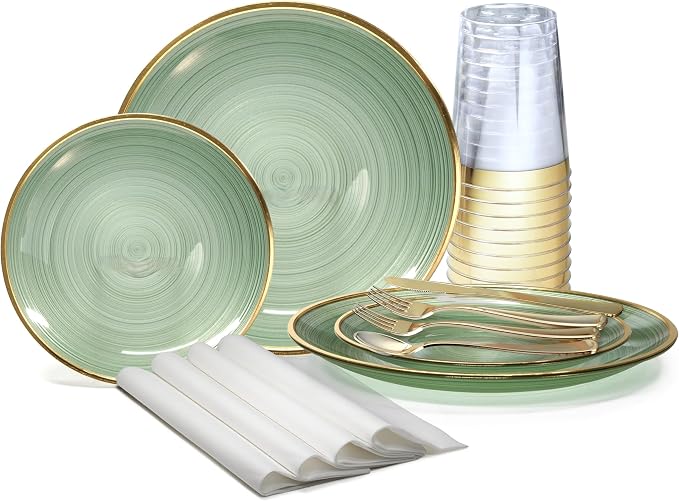 " OCCASIONS " 640pcs set-Wedding Party Disposable Plastic Plate Set -80 x 10'' by OCCASIONSFINESTPLASTICTABLEWARE