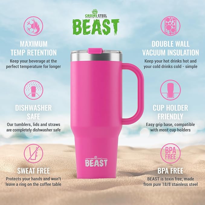 Beast 42 oz Tumbler with Handle Stainless Steel Vacuum Insulated Coffee Ice Cup - Image 7