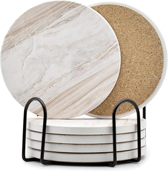 6Pcs Absorbent Coasters Set by Hoewina