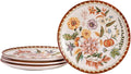 Bico Blooming Moment Salad Plates Set of 4, 8.75 Inch Ceramic Dessert Plates by Bico