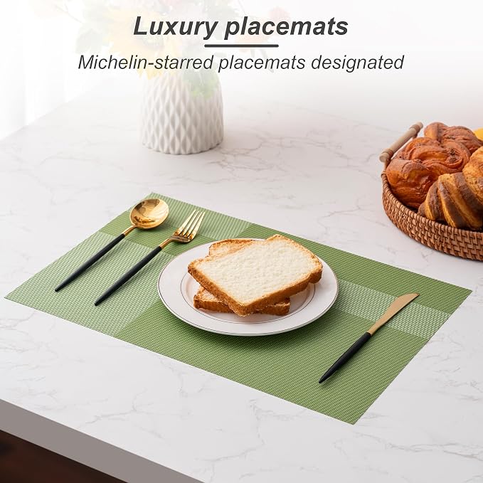 Placemats Set of 4 Washable Indoor | Outdoor Vinyl Place Mats - Image 4
