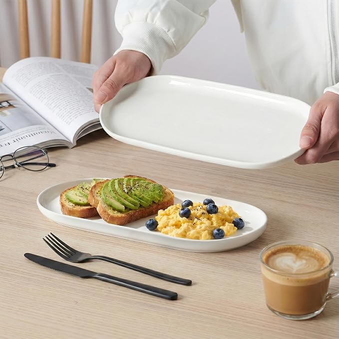 Oval Platter Oval Trays 2 Pack for Entertaining, New Bone Porcelain, 12 x 5.78 - Image 5