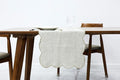 100% Natural Linen Rustic Scalloped Embroidery Table Runner 90 Inches Long by AORISSI