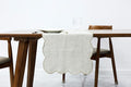 100% Natural Linen Rustic Scalloped Embroidery Table Runner 36 Inches, Linen by AORISSI