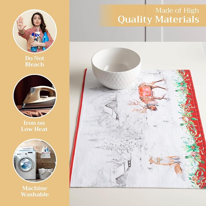 Maison d' Hermine Placemats Set of 4 Reusable 100% Cotton | Cloth Place Mats - Image 3