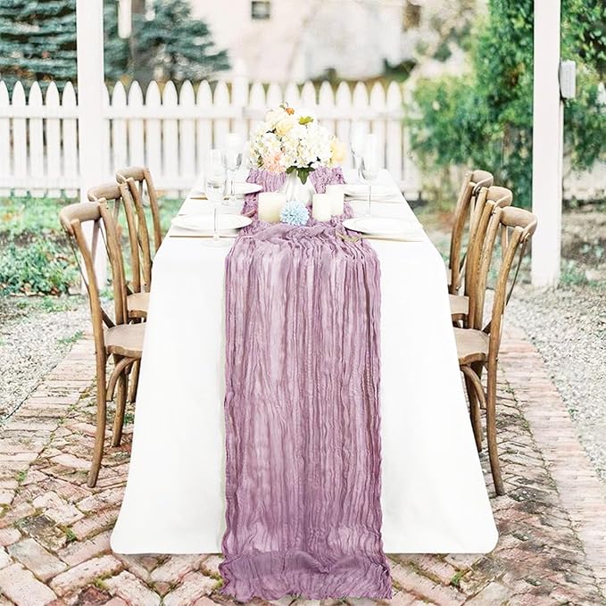 12Pack Lavender Cheesecloth Table Runner 20 x 120 inch Gauze Table Runner | - Image 2