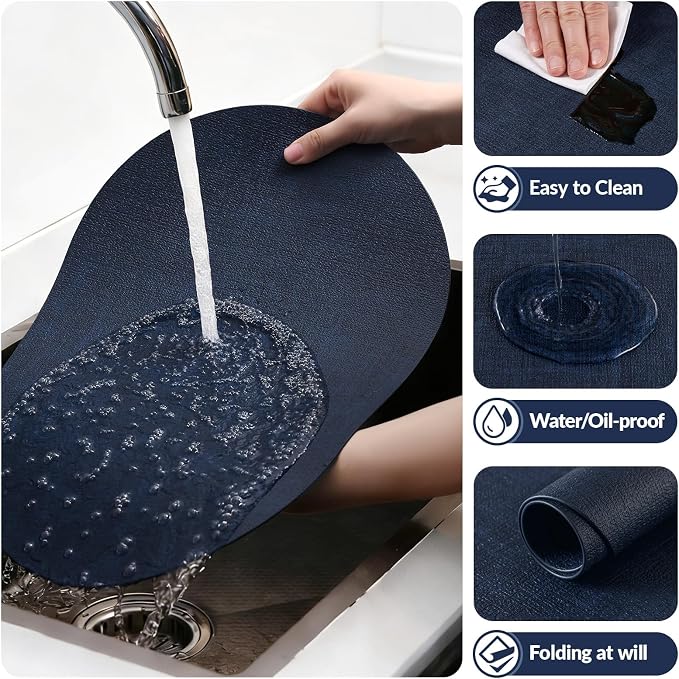 Placemats Set of 4, 11.8 x 17 Inch, Waterproof Wipeable Reversible PU Placemat - Image 5