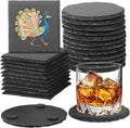 24pcs Slate Coasters, Hand Painted DIY, Scratch Resistant Bottom by DASSNANE