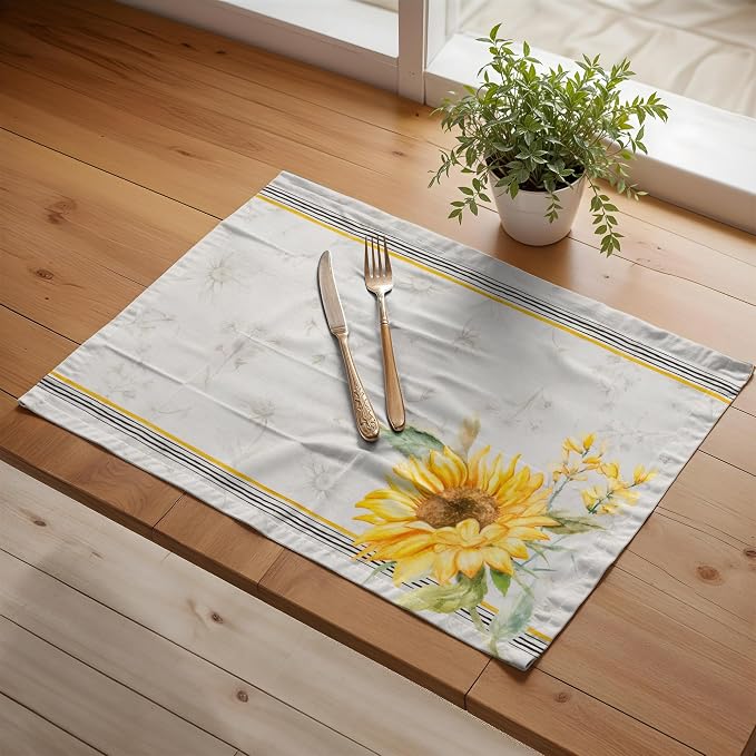 Maison d' Hermine Placemats Set of 4 Reusable 100% Cotton | Cloth Place Mats - Image 5
