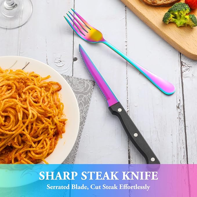 36 Pcs Rainbow Silverware Set - Image 5