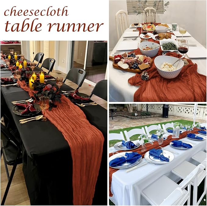 25 Pack Terracotta Cheesecloth Table Runner 17 x 108 Inch Gauze Table Runner - Image 7