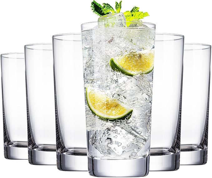 Water Glasses Set of 6, 13.5oz Highball Glass Cups - Image 2