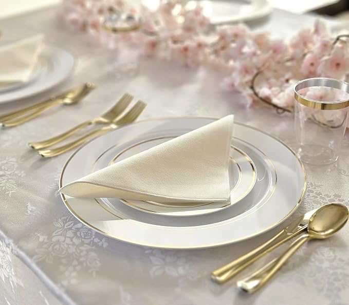 OCCASIONS 40 Pack Gold Charger Plates 12 Inch Disposable Heavy Duty Fancy | - Image 5