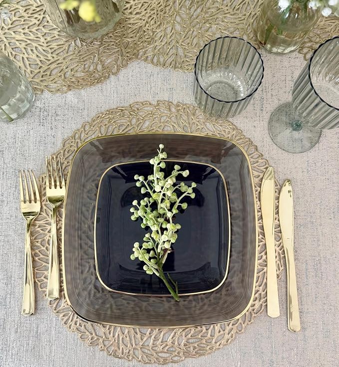 " OCCASIONS " 640pcs set-Wedding Party Disposable Plastic Plate Set -80 x 10'' - Image 6