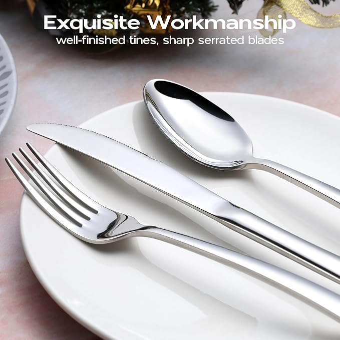 Onader 65 Piece Heavy Duty Silverware Set - Image 6